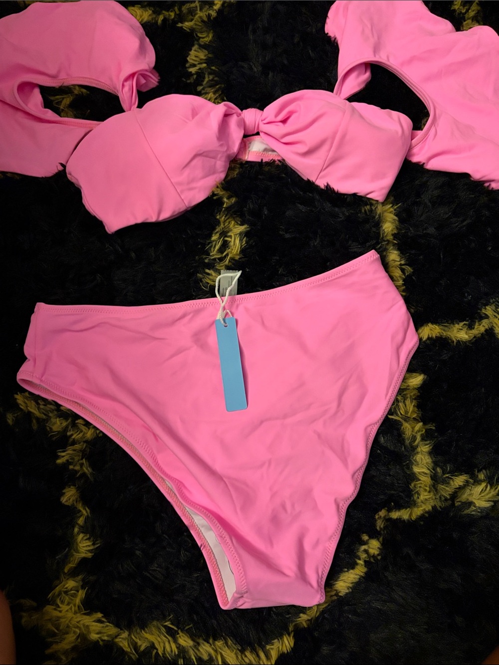 Women’s Pink Ruffle Strap Bikini Set